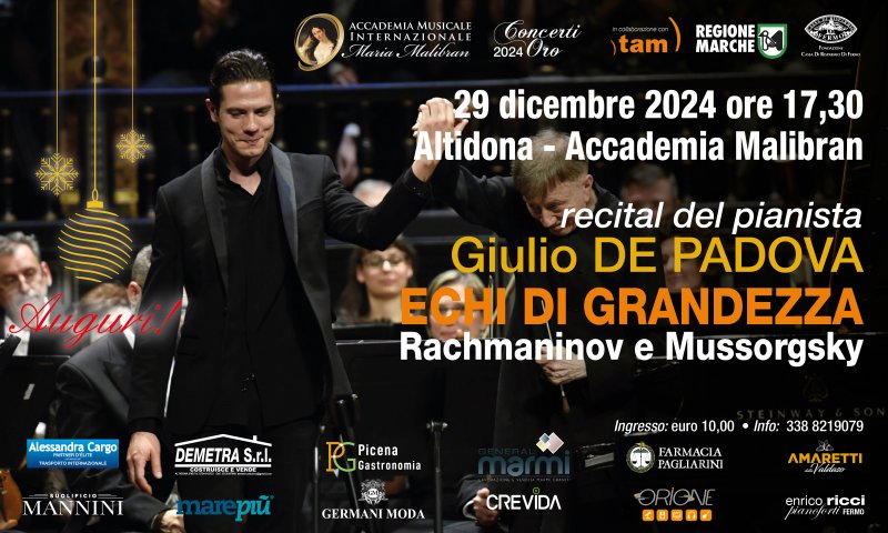 ECHI DI GRANDEZZA: Rachmaninov e Mussorgsky, RECITAL DEL PIANISTA GIULIO DE PADOVA