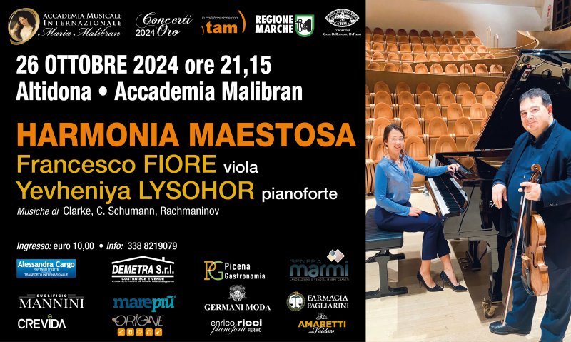 HARMONIA MAESTOSA  DUO FRANCESCO FIORE, viola YEVHENIYA LYSOHOR, pianoforte